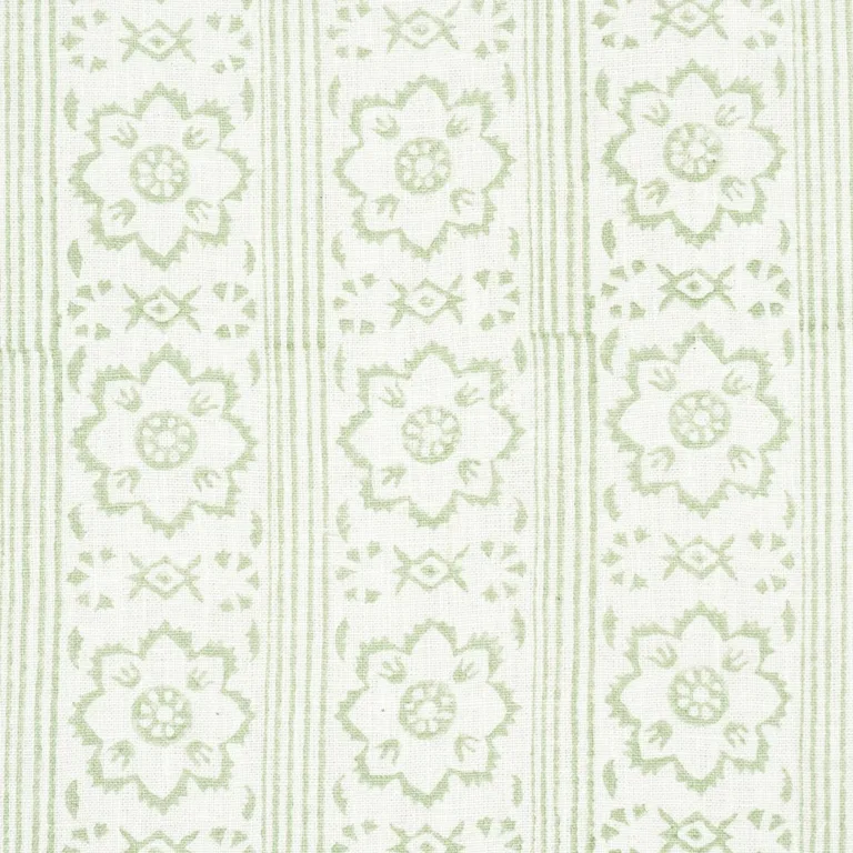 Schumacher 181321 Sunda Hand Block Print Sage fabric swatch