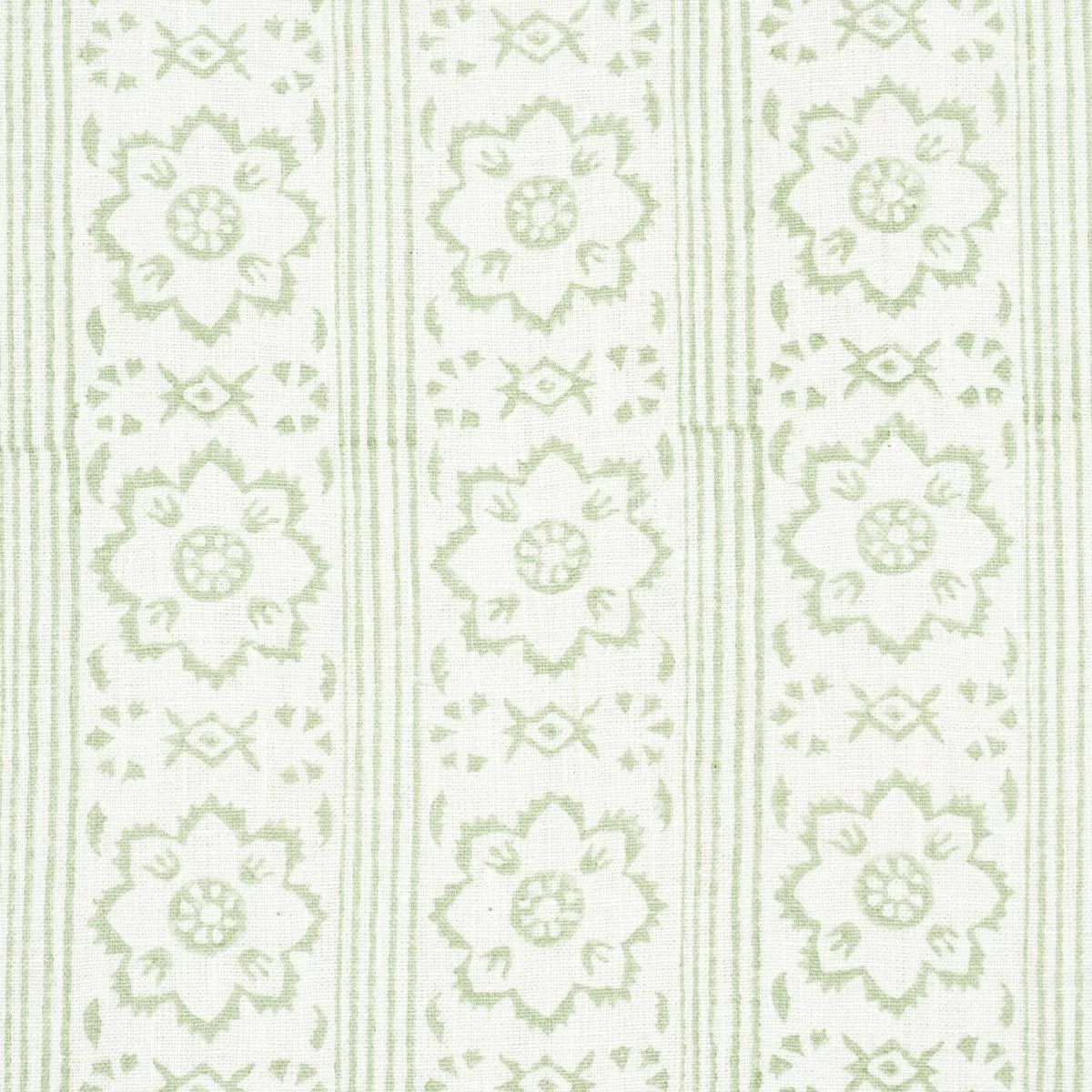 Schumacher 181321 Sunda Hand Block Print Sage fabric swatch
