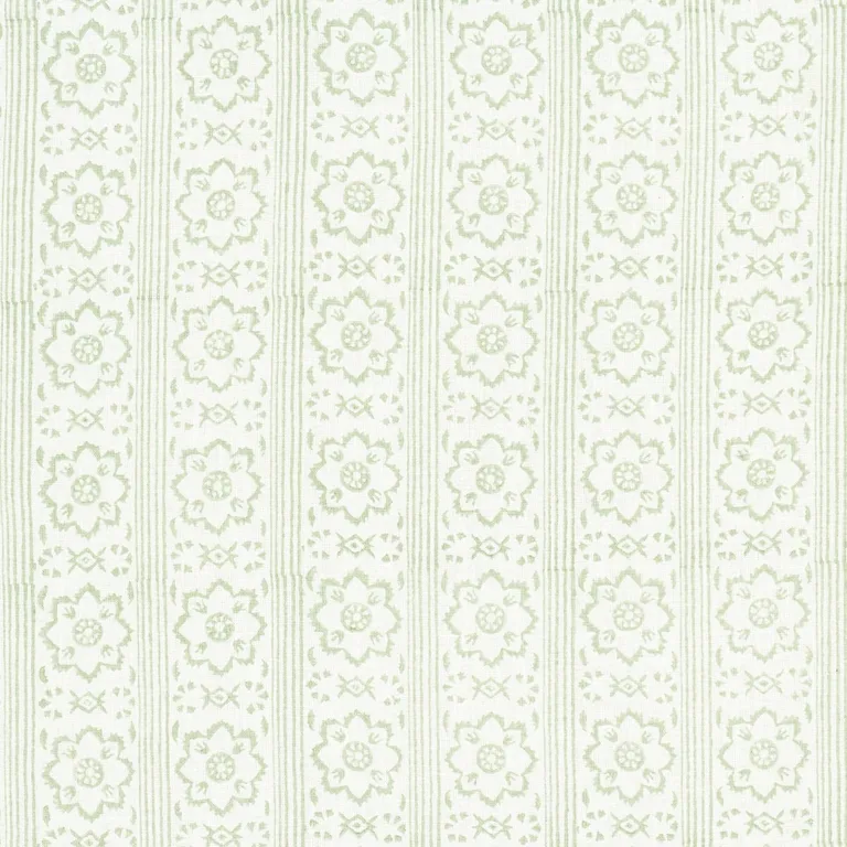 Schumacher 181321 Sunda Hand Block Print Sage fabric swatch