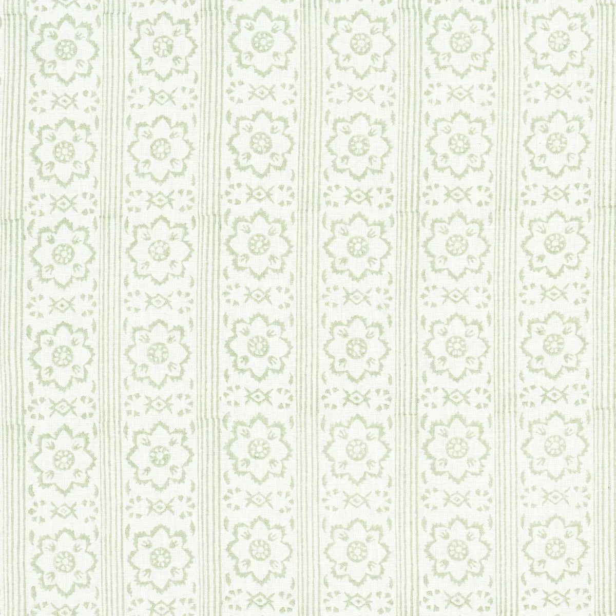 Schumacher 181321 Sunda Hand Block Print Sage fabric swatch
