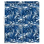Schumacher 179600 Sunlit Palm Linen Blue fabric swatch