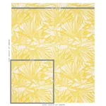 Schumacher 179602 Sunlit Palm Linen Yellow fabric swatch