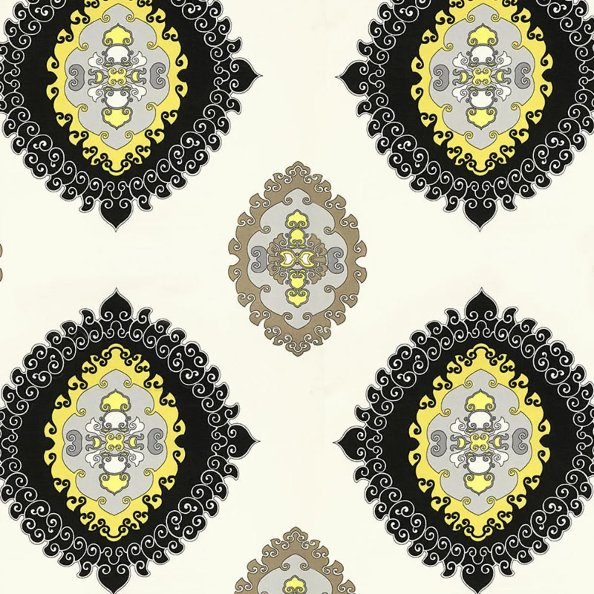 Schumacher 174322 Super Paradise Print Driftwood fabric swatch