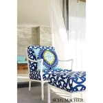 Schumacher 174320 Super Paradise Print Pool fabric swatch