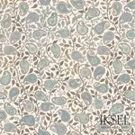 Schumacher RF502CR54 Suzani Paisley Blues fabric swatch