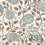 Schumacher RF502CR54 Suzani Paisley Blues fabric swatch