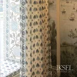 Schumacher RF503CR54 Suzani Spades Blues fabric swatch