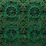 Schumacher 77641 Suzani Strie Velvet Emerald fabric swatch
