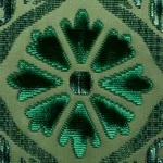 Schumacher 77641 Suzani Strie Velvet Emerald fabric swatch