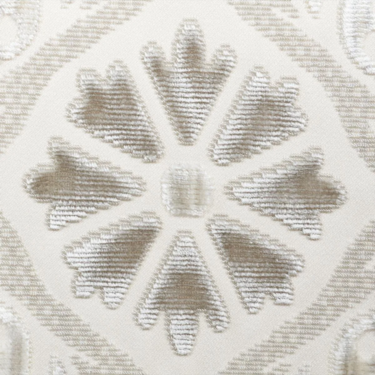 Schumacher 77642 Suzani Strie Velvet Pearl fabric swatch