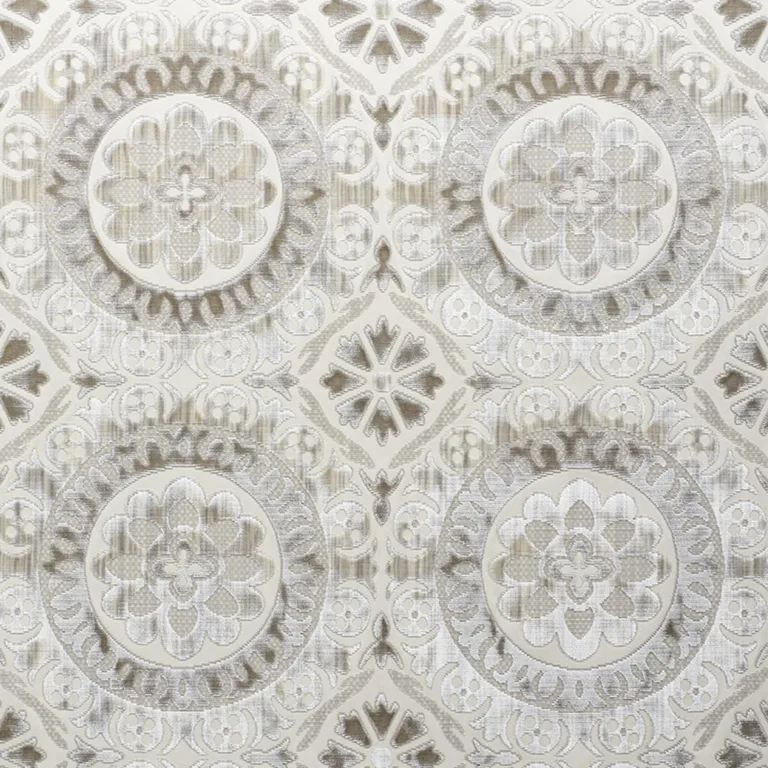 Schumacher 77642 Suzani Strie Velvet Pearl fabric swatch