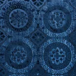 Schumacher 77640 Suzani Strie Velvet Sapphire fabric swatch