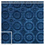 Schumacher 77640 Suzani Strie Velvet Sapphire fabric swatch