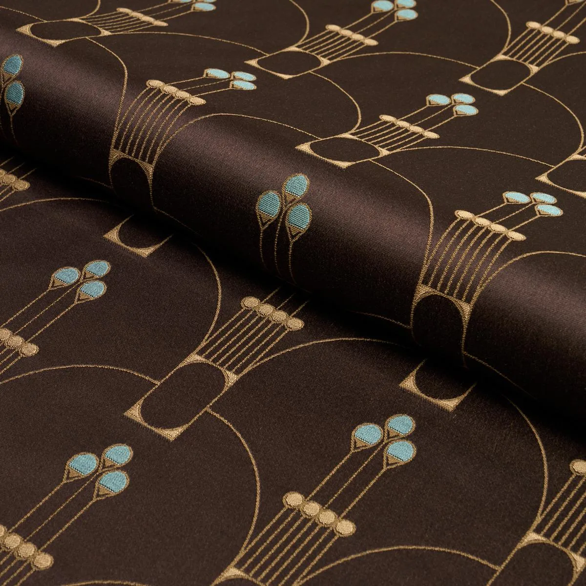 Schumacher 85602 Swanson Scallop Carbon fabric swatch