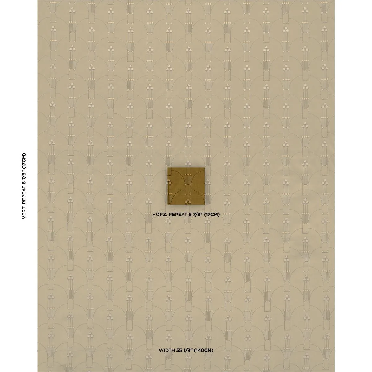 Schumacher 85601 Swanson Scallop Olive fabric swatch