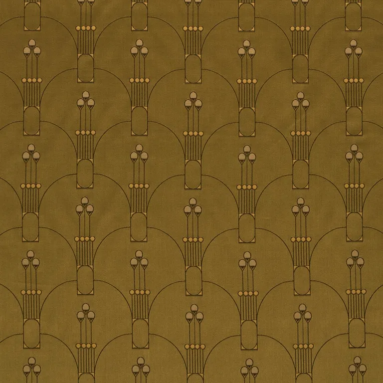 Schumacher 85601 Swanson Scallop Olive fabric swatch