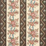 Schumacher 181742 Sylvain Floral Stripe Noir fabric swatch