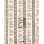 Schumacher 181742 Sylvain Floral Stripe Noir fabric swatch