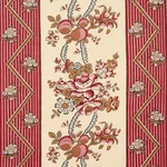 Schumacher 181740 Sylvain Floral Stripe Rouge fabric swatch