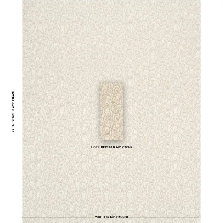 Schumacher 86542 Symphony Scallop Neutral fabric swatch