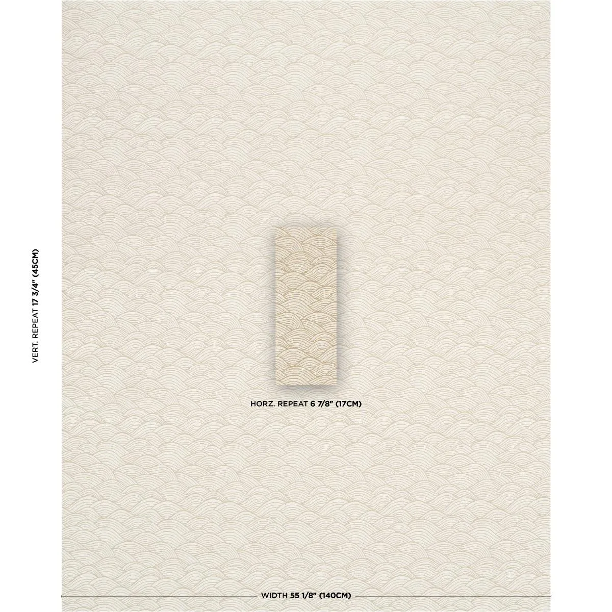 Schumacher 86542 Symphony Scallop Neutral fabric swatch