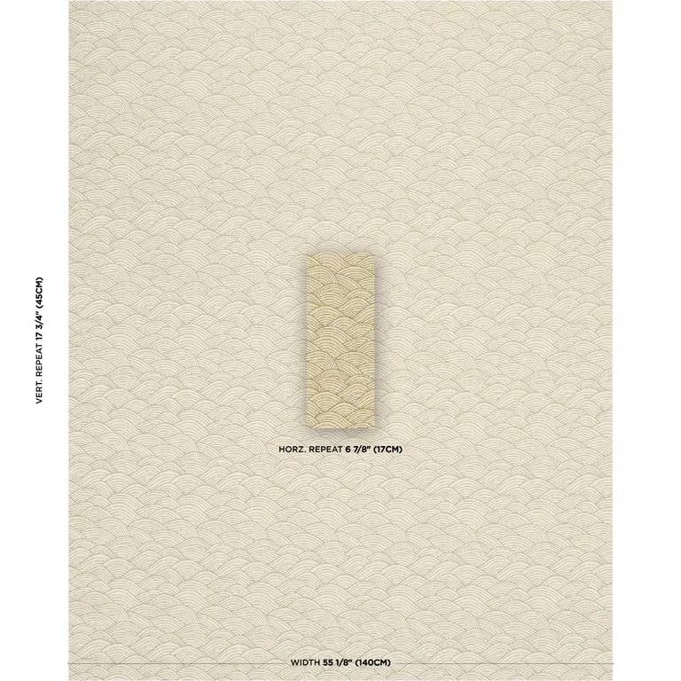 Schumacher 86541 Symphony Scallop Olive fabric swatch