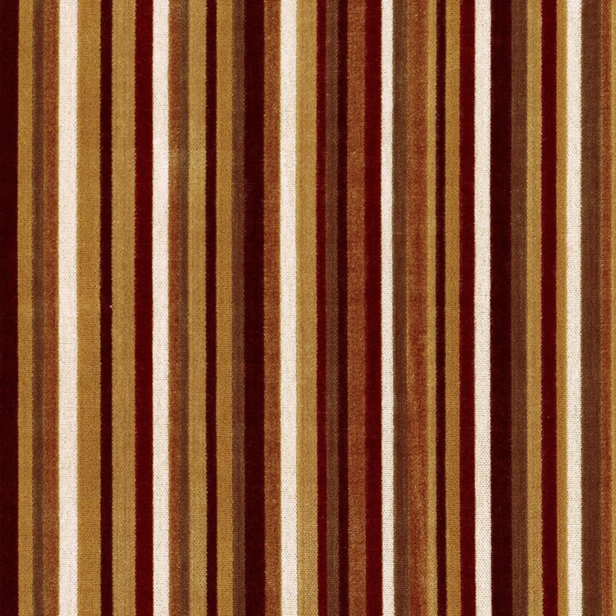 Schumacher 55322 Syncopated Velvet Stripe Bronze / Wine fabric swatch