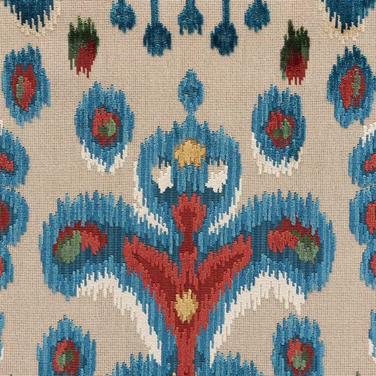 Schumacher 73930 Tabriz Ikat Velvet Multi fabric swatch