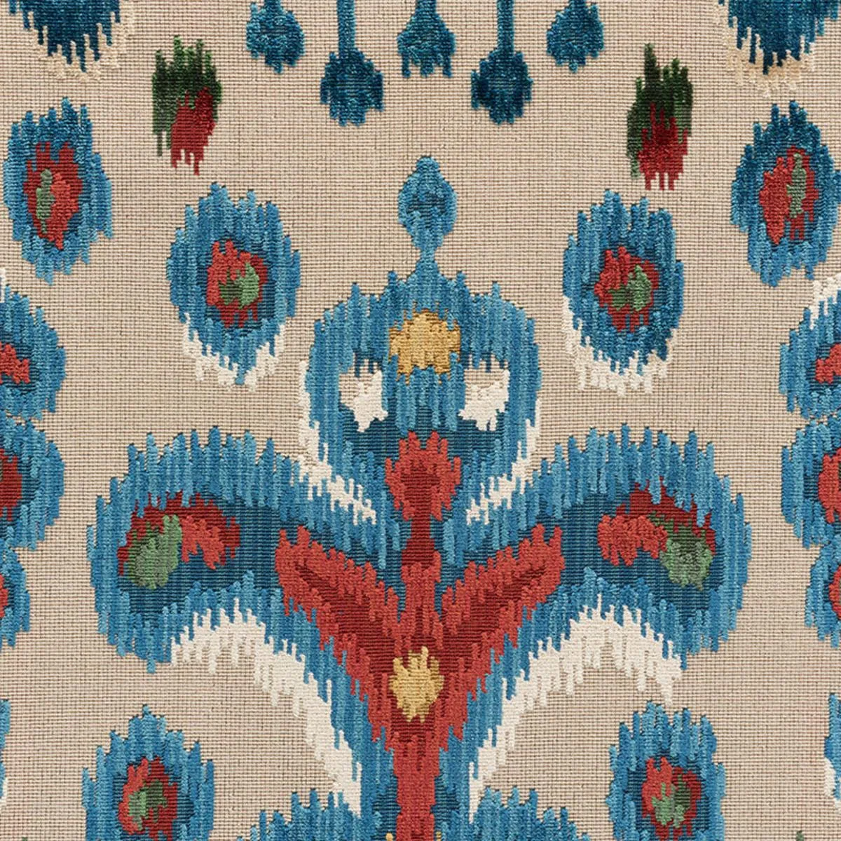 Schumacher 73930 Tabriz Ikat Velvet Multi fabric swatch