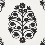 Schumacher 72090 Talitha Embroidery Blackwork fabric swatch