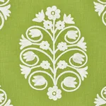 Schumacher 72092 Talitha Embroidery Leaf fabric swatch
