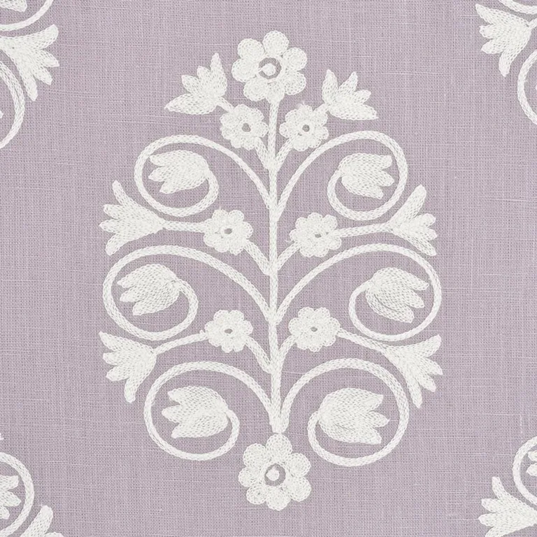 Schumacher 72091 Talitha Embroidery Wisteria fabric swatch