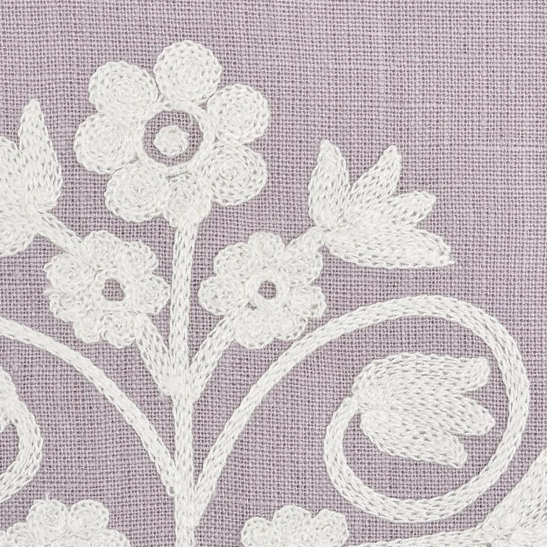 Schumacher 72091 Talitha Embroidery Wisteria fabric swatch