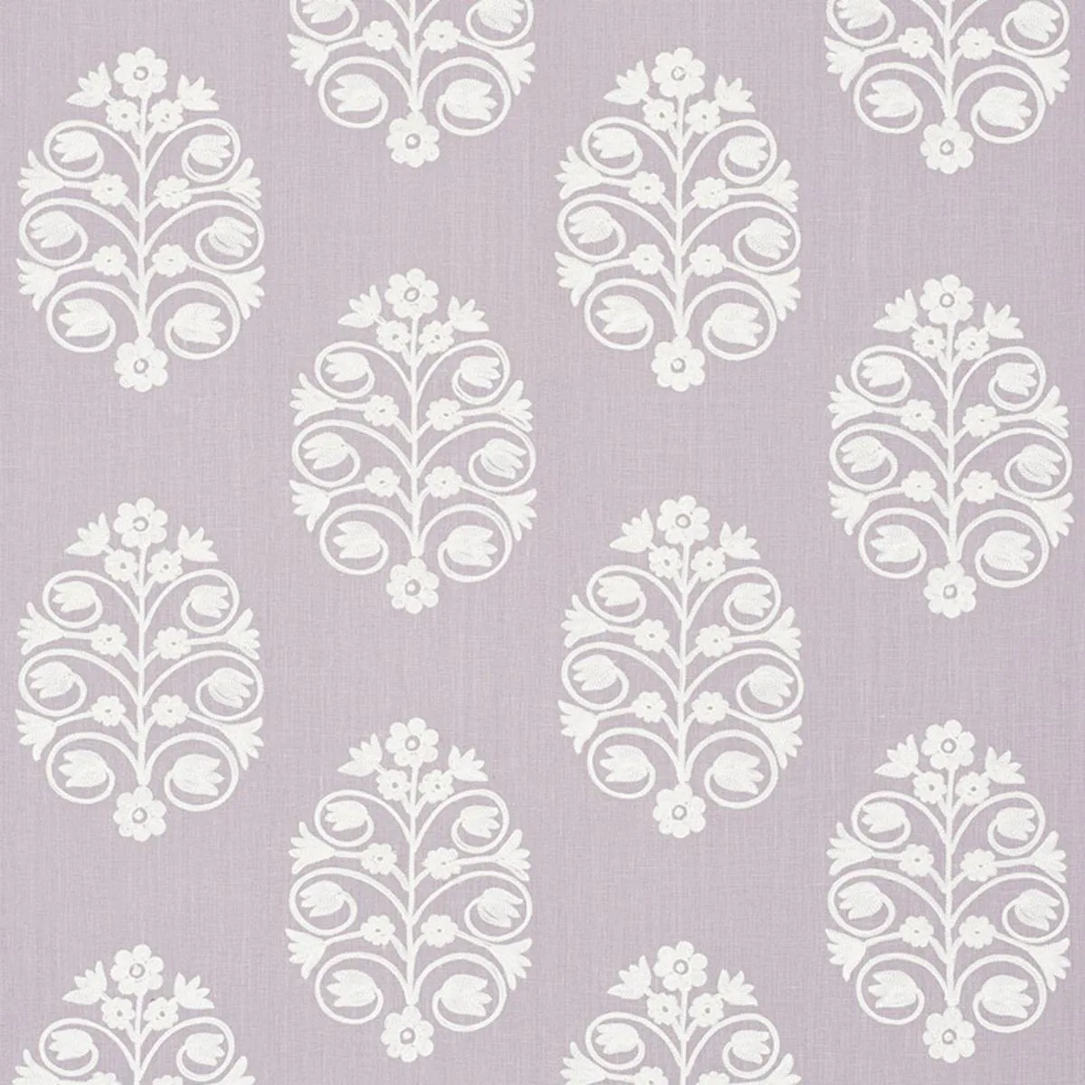 Schumacher 72091 Talitha Embroidery Wisteria fabric swatch