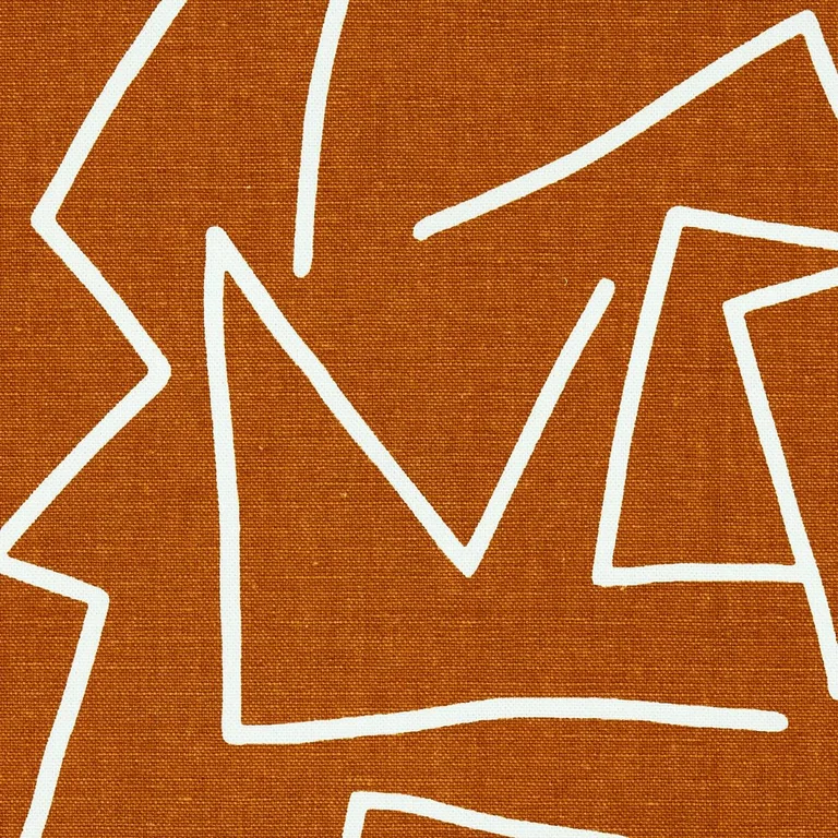 Schumacher 180412 Tangent Print Saffron fabric swatch