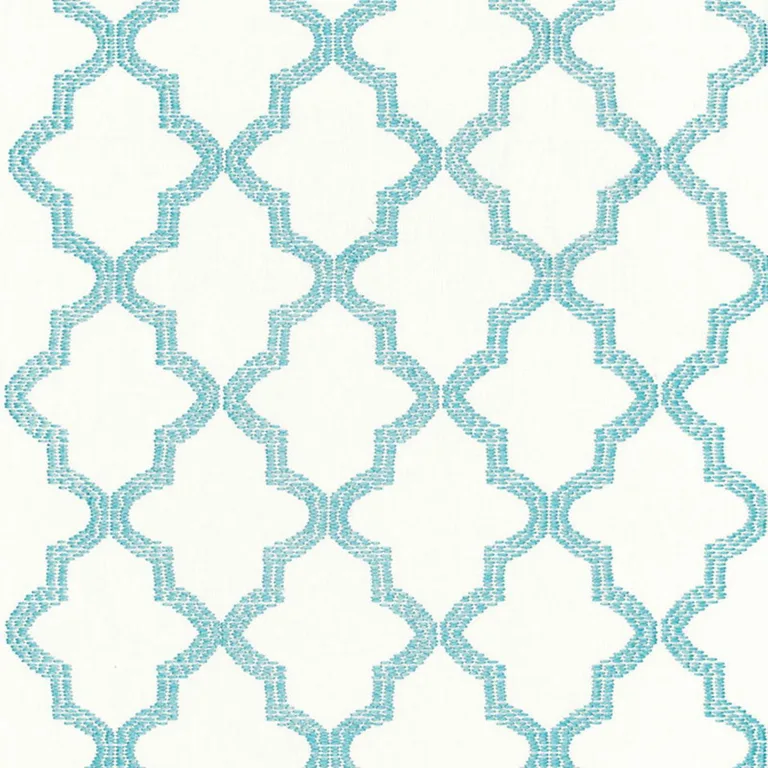 Schumacher 68342 Tangier Embroidery Caribbean fabric swatch
