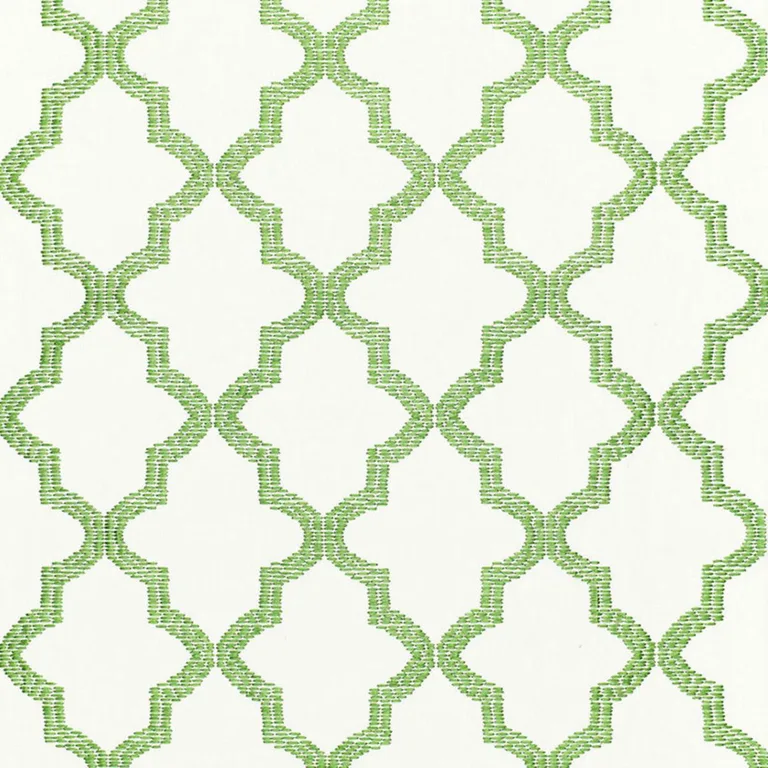 Schumacher 68341 Tangier Embroidery Grass fabric swatch