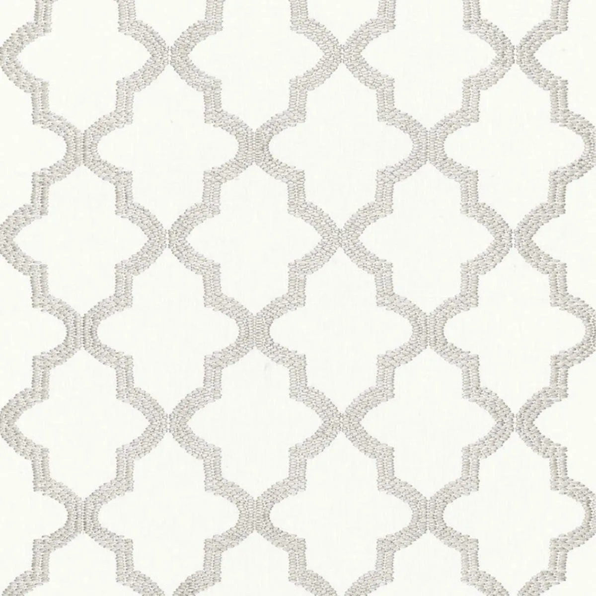 Schumacher 68343 Tangier Embroidery Silver fabric swatch