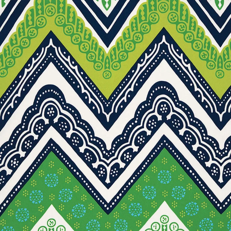 Schumacher 174741 Tangier Frame Print Sea Grass fabric swatch