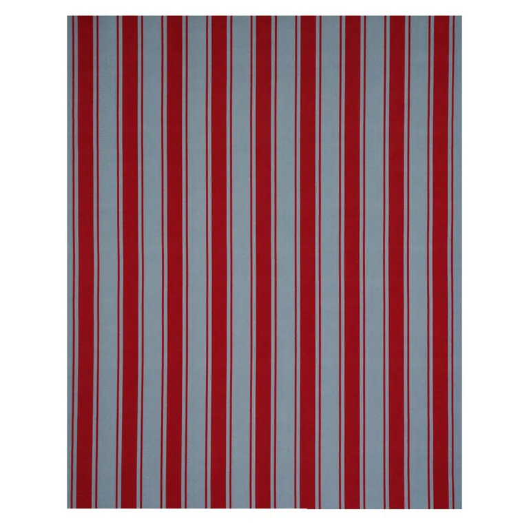 Schumacher 82272 Tangier Stripe Teal & Red fabric swatch