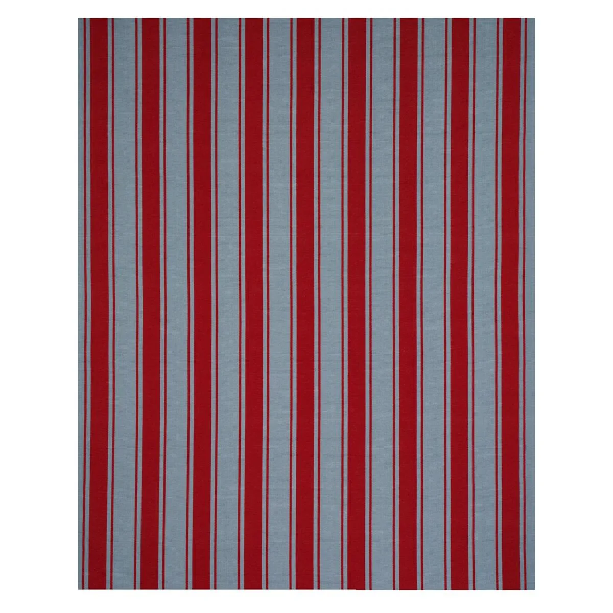 Schumacher 82272 Tangier Stripe Teal & Red fabric swatch