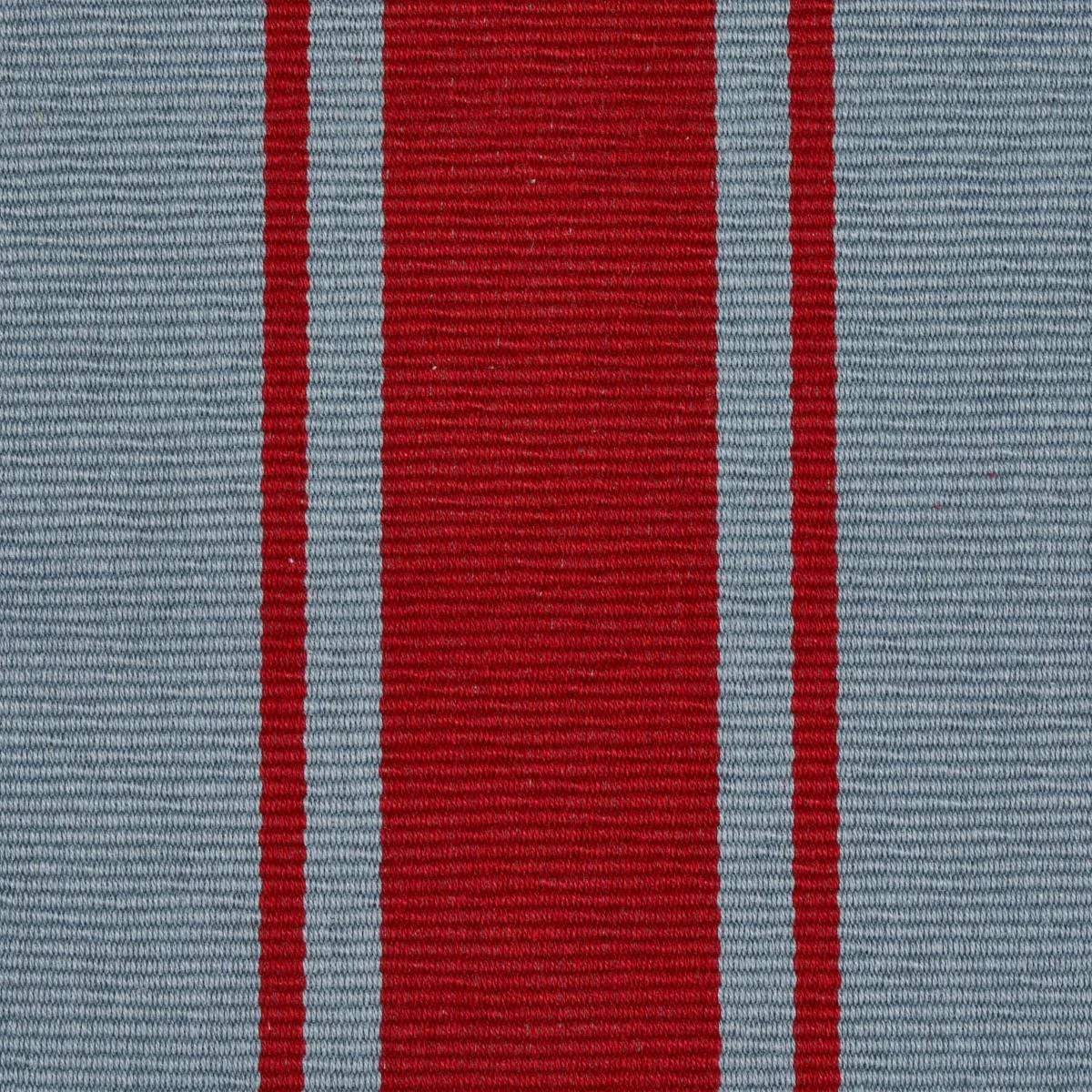 Schumacher 82272 Tangier Stripe Teal & Red fabric swatch