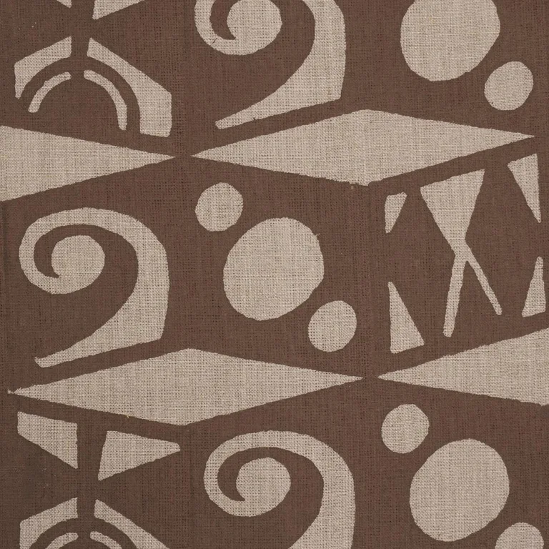 Schumacher 182760 Tarot Hand Block Brown fabric swatch