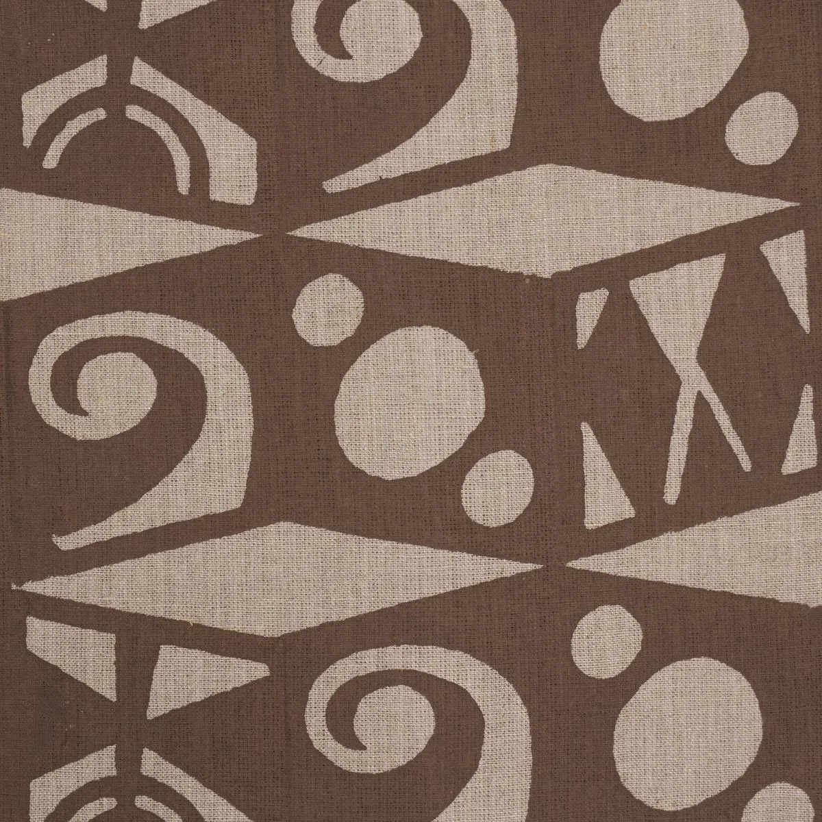 Schumacher 182760 Tarot Hand Block Brown fabric swatch