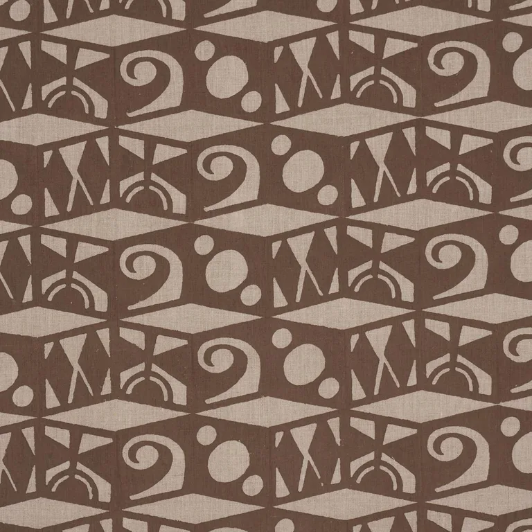 Schumacher 182760 Tarot Hand Block Brown fabric swatch