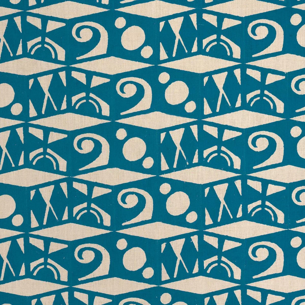 Schumacher 182761 Tarot Hand Block Mineral Blue fabric swatch