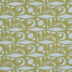 Schumacher 182762 Tarot Hand Block Sky & Green fabric swatch