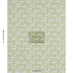 Schumacher 182762 Tarot Hand Block Sky & Green fabric swatch