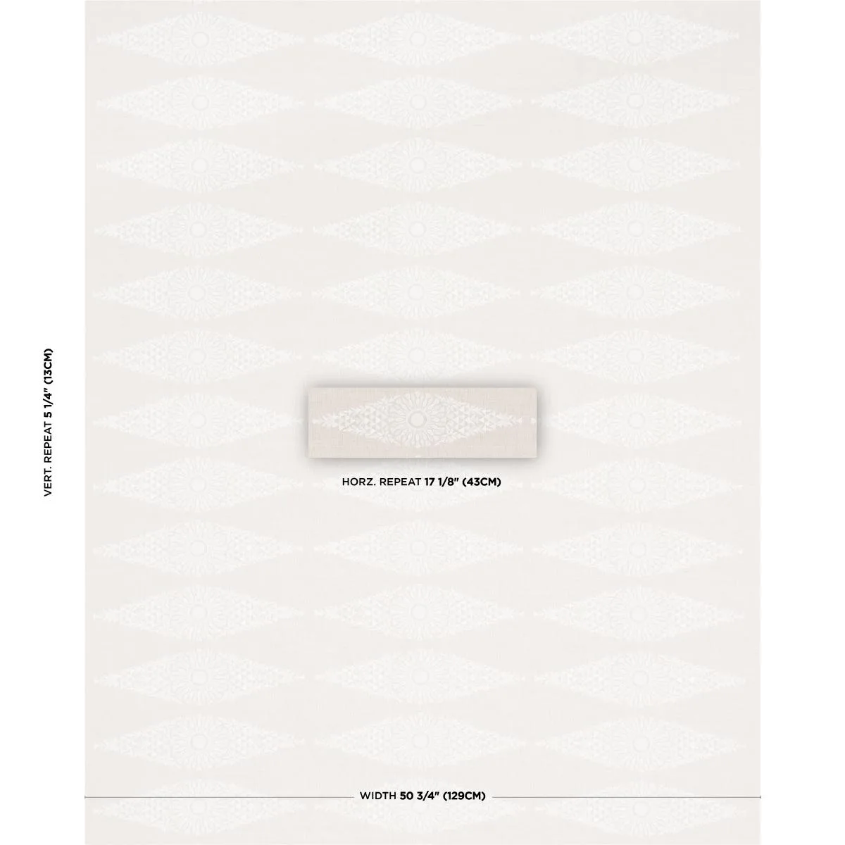 Schumacher 85672 Tasmin Embroidery Natural fabric swatch
