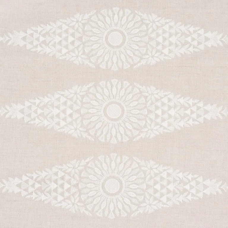 Schumacher 85672 Tasmin Embroidery Natural fabric swatch